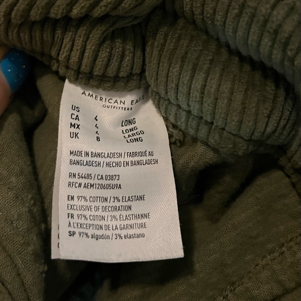 American Eagle Outfitters Olive Corduroy Skirt - Picture 3 of 6